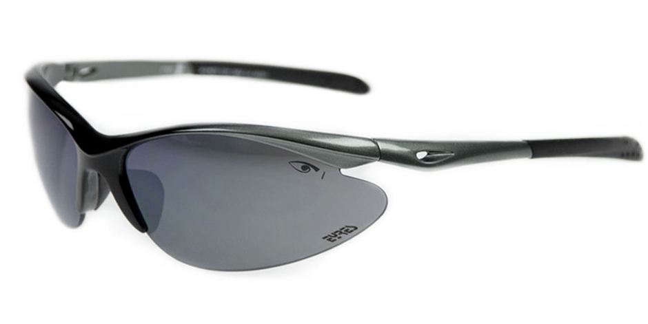 EYRES SAFETY GLASSES YARR BLACK-GREY FRAME FLASH SILVER LENS